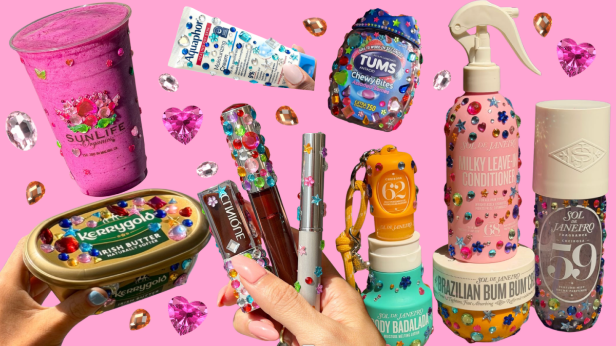 Rhinestone-studded consumer products posted on Instagram this month.