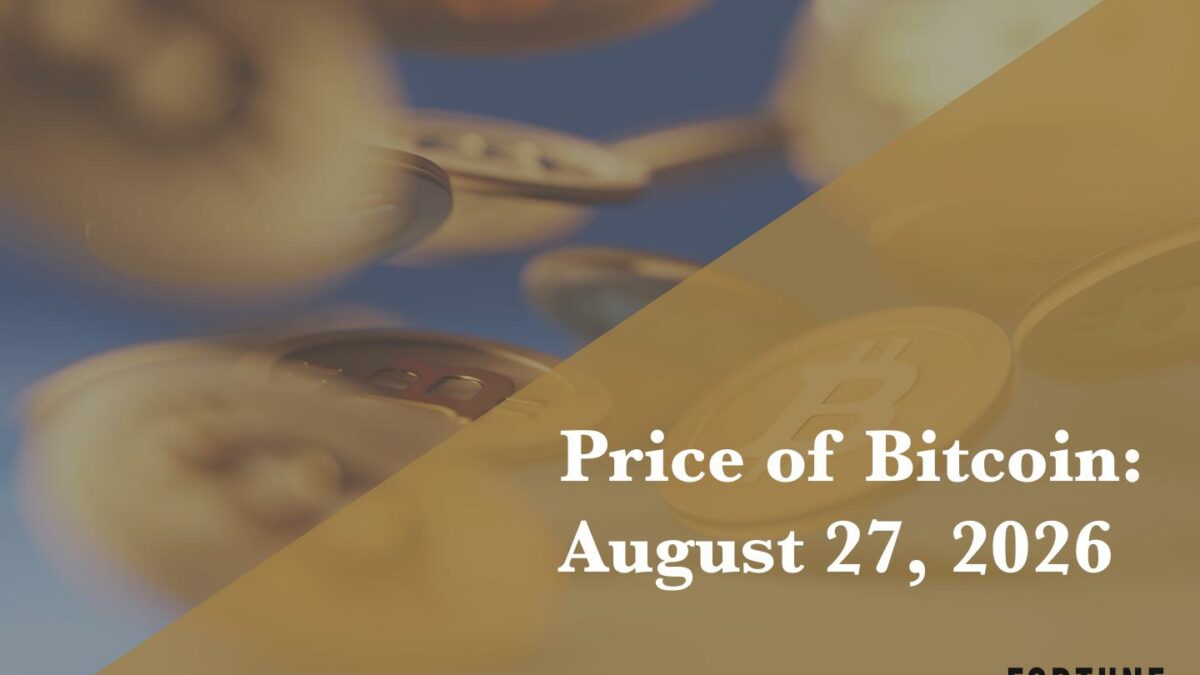 Current price of Bitcoin for Aug. 27, 2026