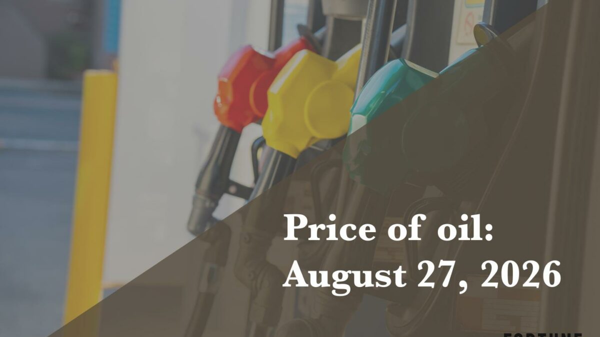 Current price of oil as of Aug. 27, 2026